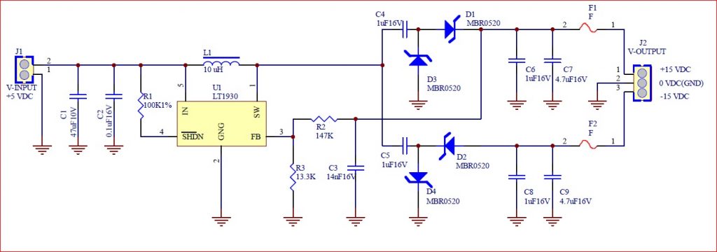 Schematic step up Voltage 